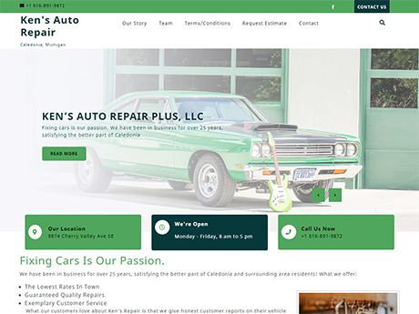 Ken's Auto Repair Plus in Caledonia, Michigan home page